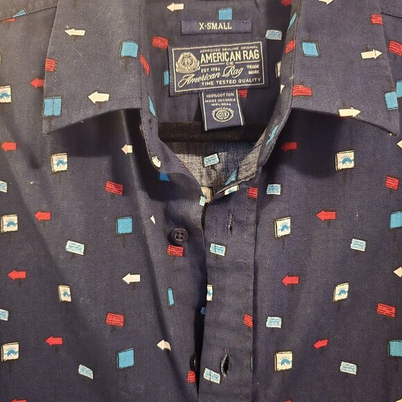 American Rag Cie Long Sleeve Classic Casual Button Down Shirt - Picture 1 of 2